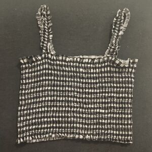 Stylish Black And White Gingham Crop Top